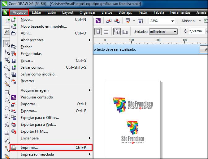 Imprimir - clique no menu arquivo, depois em imprimir, ou simplismente pressione a tecla de atalho CTRL+P